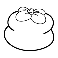 Persimmon cartoon illustration isolated on white background for children color book