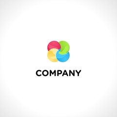 Bird Animal Bubble Colorful Media Silhouette Icon Modern Logo Design Template Element Vector
