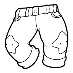 Pant cartoon illustration isolated on white background for children color book
