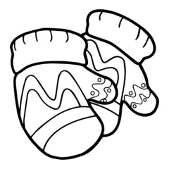 Cute gloves cartoon illustration isolated on white background for children color book