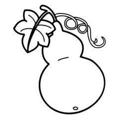 Calabash cartoon illustration isolated on white background for children color book