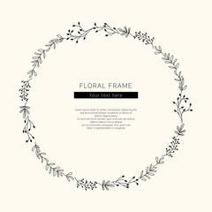 Floral frame vector illustration.