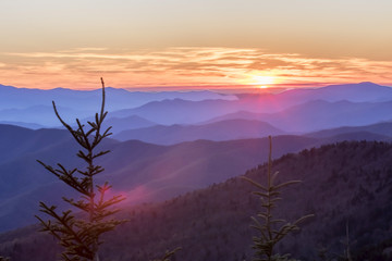 Sunset in the Mountains