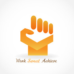 Hand power fitness symbol logo