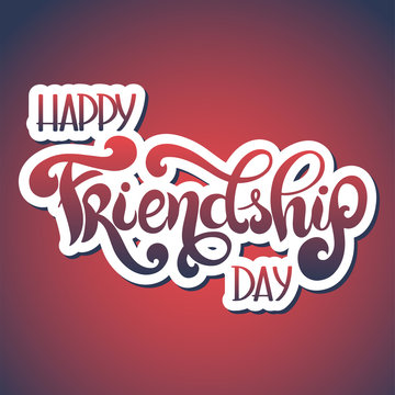 Friendship day hand drawn lettering. Vector elements for invitations, posters, greeting cards. T-shirt design. Friendship quotes.