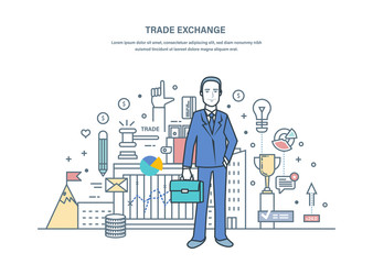 Trade exchange, auctions, foreign exchange market, protection of trades.