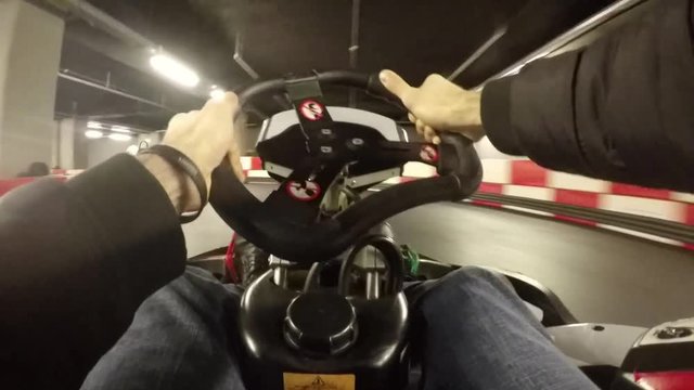 First person view of racing karting