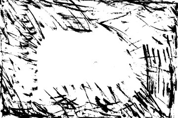 Handdrawn grunge dry brush frame. Modern grunge vector illustration.