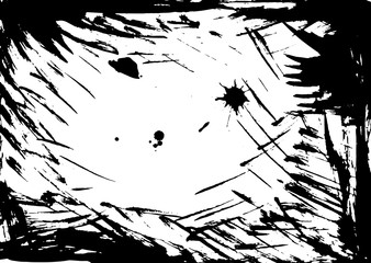 Handdrawn grunge dry brush frame. Modern grunge vector illustration.