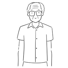 vector of elder man