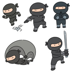 vector set of ninja © olllikeballoon