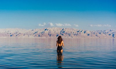 Young woman going to Dead Sea, Israel