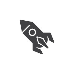 Rocket launch vector icon. filled flat sign for mobile concept and web design. Speed simple solid icon. Symbol, logo illustration. Pixel perfect vector graphics