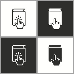E-learning education icon. Learn symbol. Vector illustration isolated. Simple pictogram.