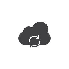 Cloud storage vector icon. filled flat sign for mobile concept and web design. refresh cloud simple solid icon. Symbol, logo illustration. Pixel perfect vector graphics