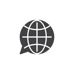 Translation globe vector icon. filled flat sign for mobile concept and web design. language choose simple solid icon. Symbol, logo illustration. Pixel perfect vector graphics