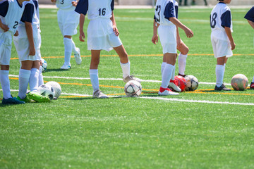 Obraz premium 少年サッカー練習風景