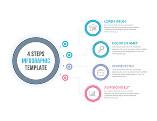 Fototapeta na wymiar Infographic Template with Four Steps