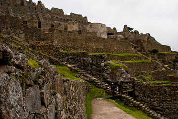 Fototapeta na wymiar Ruins of Machu Picchu ancient lost city in the Andes nature. UNESCO World heritage site. Peru. South America. No people.