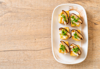 Grilled Tofu with Shitake Mushroom and Golden Needle Mushroom