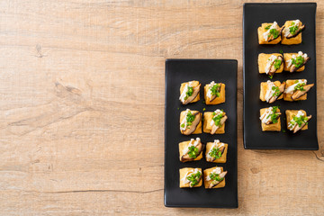 Grilled Tofu with Shitake Mushroom and Golden Needle Mushroom