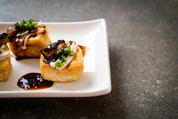 Grilled Tofu with Shitake Mushroom and Golden Needle Mushroom