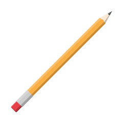 Black pencil with rubber eraser.