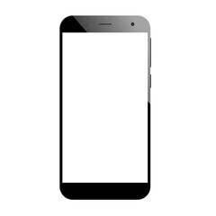 Modern smartphone in black color with blank screen