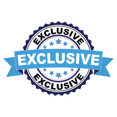 Obraz premium Blue black rubber stamp with Exclusive concept