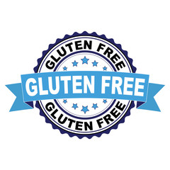 Obraz premium Blue black rubber stamp with Gluten free concept