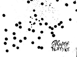 Handdrawn grunge texture. Abstract ink drops background. Black and white grunge illustration. Vector watercolor artwork pattern.