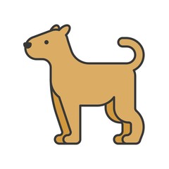 wild dog, animal in zoo icon set, filled outline design