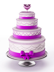 Wedding cake isolated on white background. 3D illustration