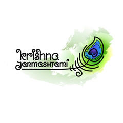 Krishna Janmashtami greeting card. Vector.
