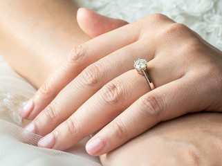 Diamond engagement ring.