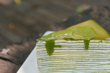 Green tea crepe cake