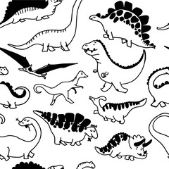 Cute dinosaurs seamless pattern