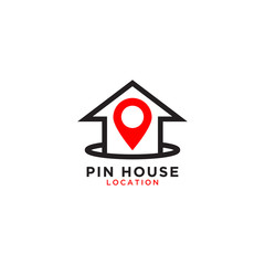 Pin house logo design template