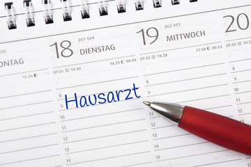 Eintrag im Kalender: Hausarzt