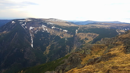 mountain Sniezka, between Czech Republic and Poland