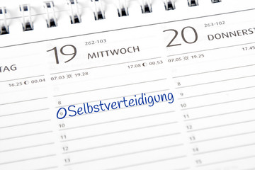 Eintrag im Kalender: Selbstverteidigung