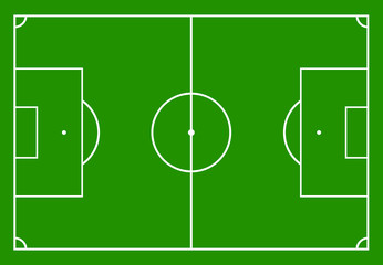 Football field with green grass. Vector illustration
