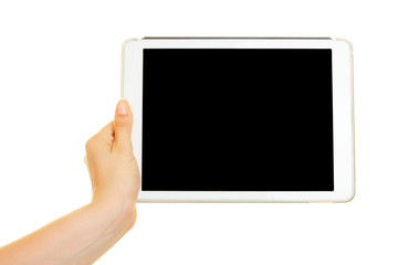 Hand mit Tablet Computer für UX Design Mockup
