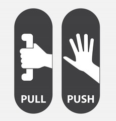 push and pull, vector illustration - obrazy, fototapety, plakaty