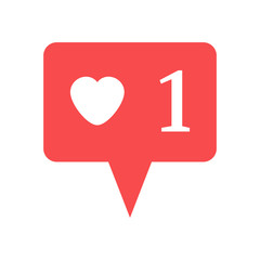 Notification in Social Media. One heart. Vector illustration.
