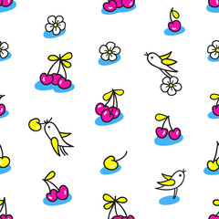 Summer season seamless vector pattern. 