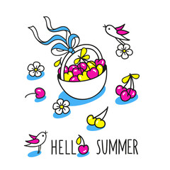 Hello summer greeting card. 