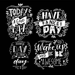 Have a good day. Hand lettering vintage illustration 