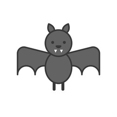bat, zoo animal icon set, filled outline design