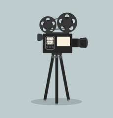 Obraz premium retro cinema film camera vector
